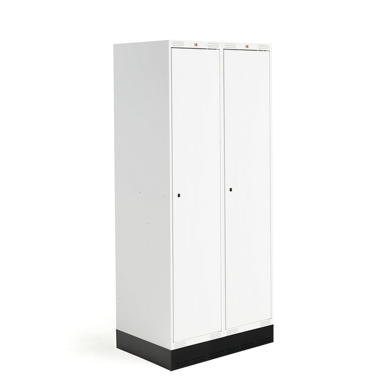 Student locker ROZ, 2 modules, 2 doors, 1890x800x550 mm, white, incl ...
