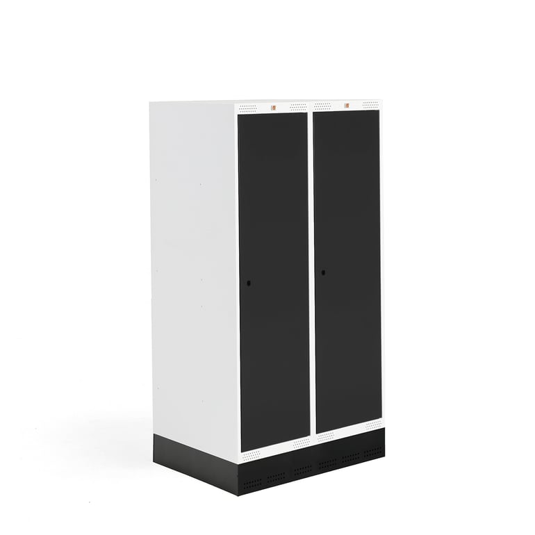 Student locker ROZ, 2 modules, 2 doors, 1510x800x550 mm, black, incl ...