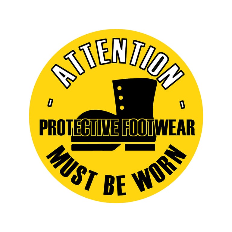 Graphic floor sign, Protective footwear | AJ Products UK