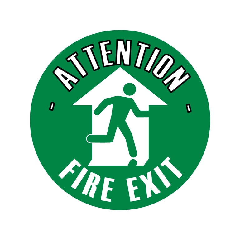 Graphic floor sign, Fire exit | AJ Products IE