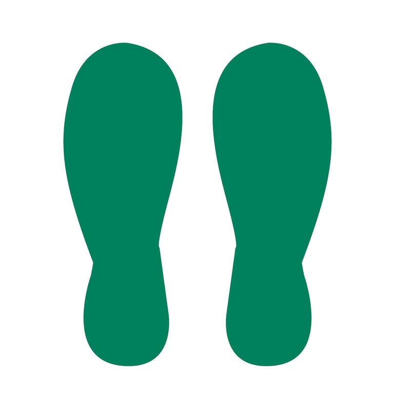 Feet floor signals, 10-pack, green | AJ Products UK