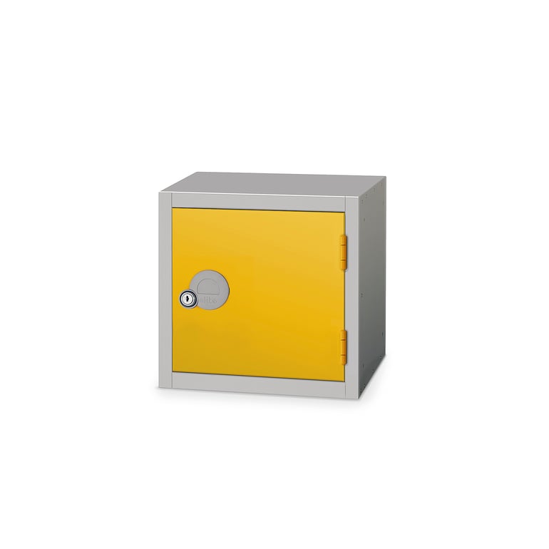 Cube locker, 300x300x300 mm, yellow | AJ Products UK