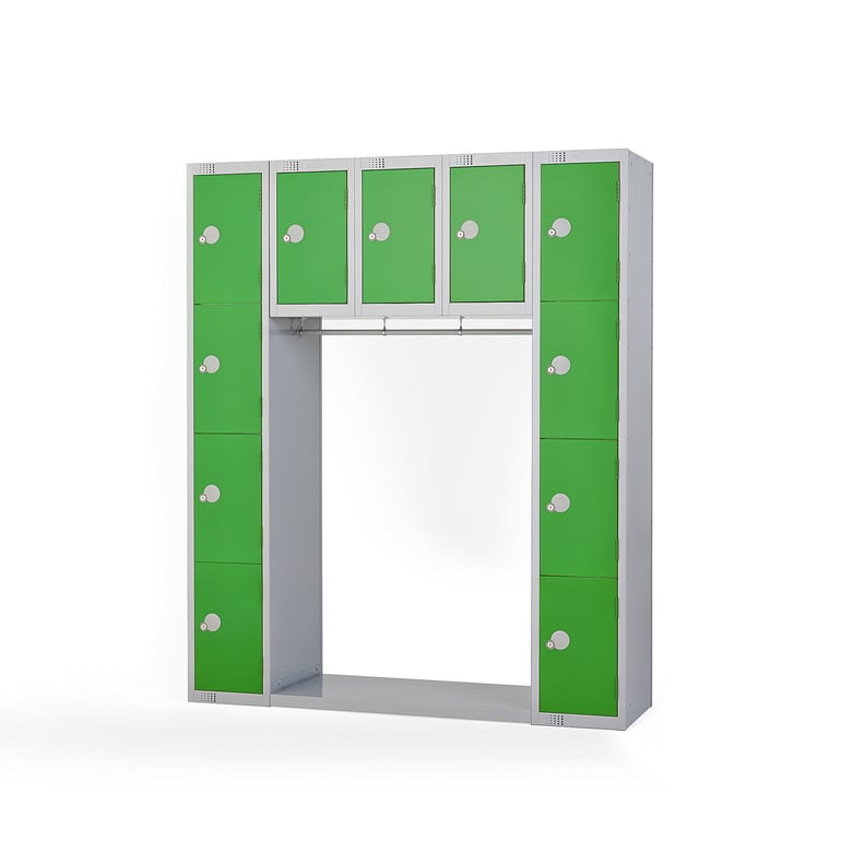 Archway locker, 11 doors, 1800x1500x450 mm, green | AJ Products IE