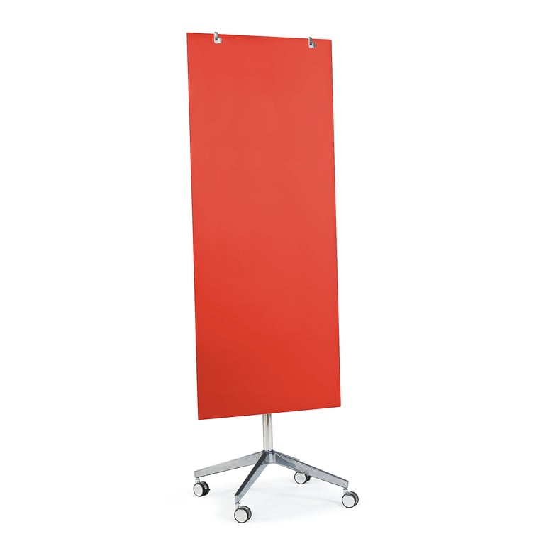 Mobile glass writing board STELLA, bright red | AJ Products IE