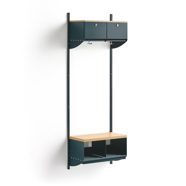 Cloakroom unit BASIC with 2 closed cubbys, basic unit, 1790x600x300 mm ...