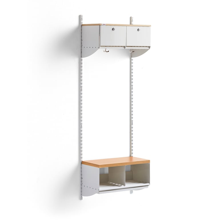 Cloakroom unit BASIC with 2 closed cubbys, basic unit, 1790x600x300 mm ...