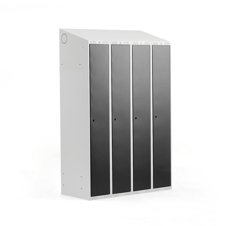 Full length locker CLASSIC, 4 modules, 1900x1200x550 mm, black | AJ ...
