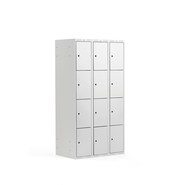 Levně Boxová šatní skříň CLASSIC, 3 sekce, 12 boxů, 1740x900x550 mm, šedá, šedé dveře