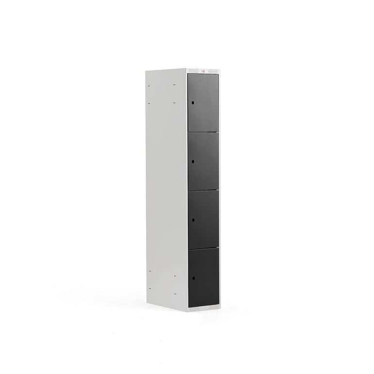 Šatňová skriňa CLASSIC, 4 dvere, 1 sekcia, 1740x300x550 mm, čierna
