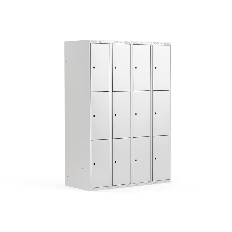 3 door locker CLASSIC, 4 modules, 1740x1200x550 mm, grey | AJ Products IE