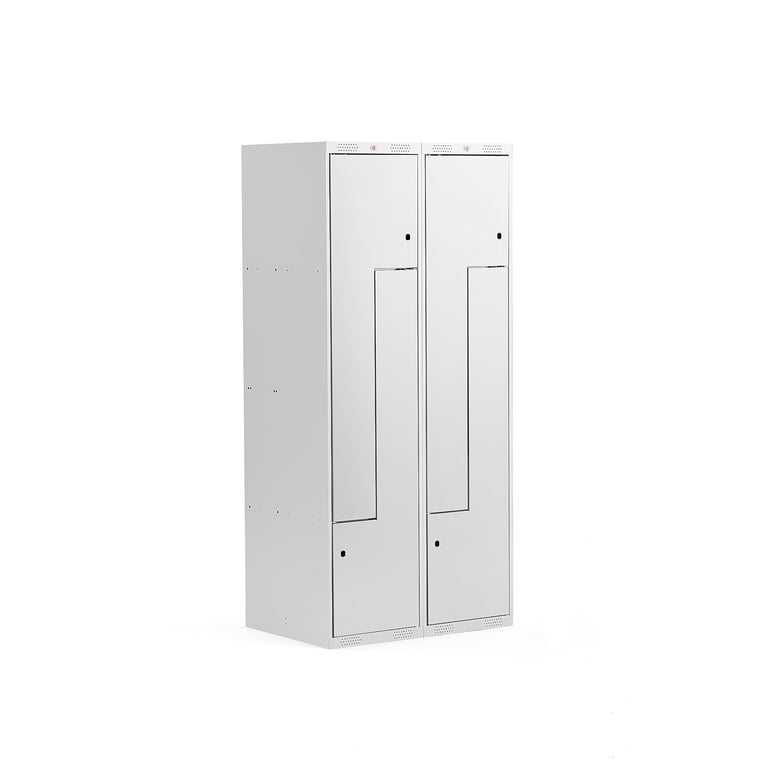 Levně Šatní skříňka CLASSIC Z, 2 sekce, 4 boxy, 1800x800x500 mm, kovové dveře, šedé
