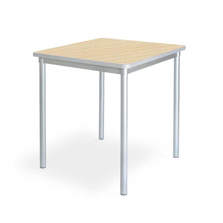 Square classroom table ENVIRO, 750x750x760 mm, maple, silver | AJ ...