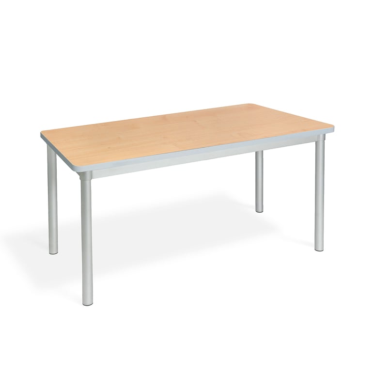 Classroom table ENVIRO, 1200x600x760 mm, beech, silver | AJ Products UK