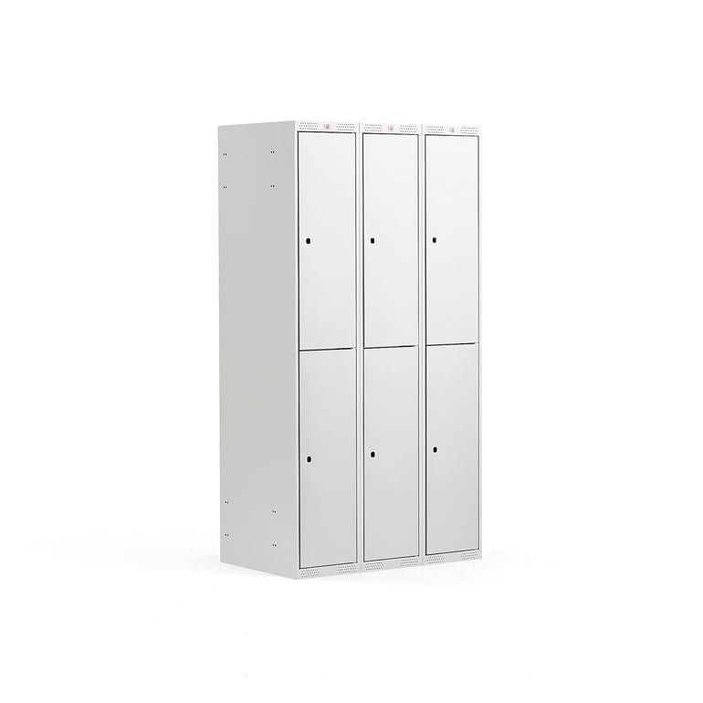 Levně Boxová šatní skříň CLASSIC, 3 sekce, 6 boxů, 1740x900x550 mm, šedá, šedé dveře