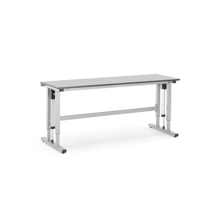 Levně Výškově nastavitelný pracovní stůl MOTION, elektrický, 300 kg, 2000x600 mm, šedá