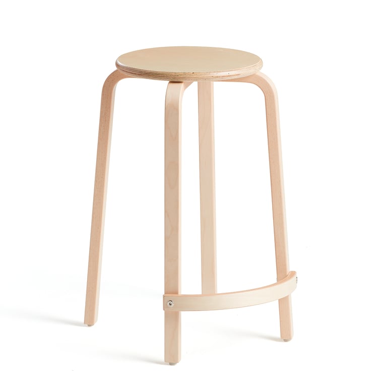 Levně Dřevěná stolička NEMO, V 630 mm, bříza, vnější opěrka