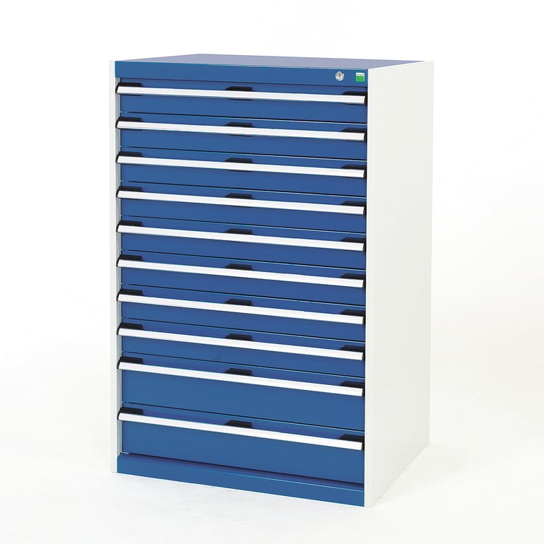 Industrial drawer cabinet BOTT ®, 800x650x1200 mm, 10 drawers | AJ ...