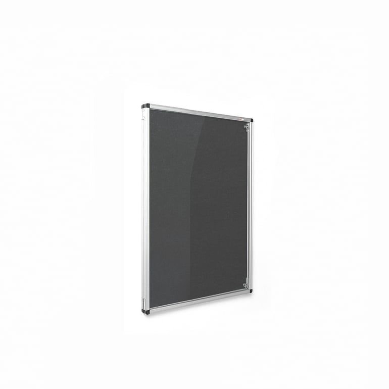 Fire-retardant tamperproof noticeboard, 900x600 mm, charcoal | AJ ...