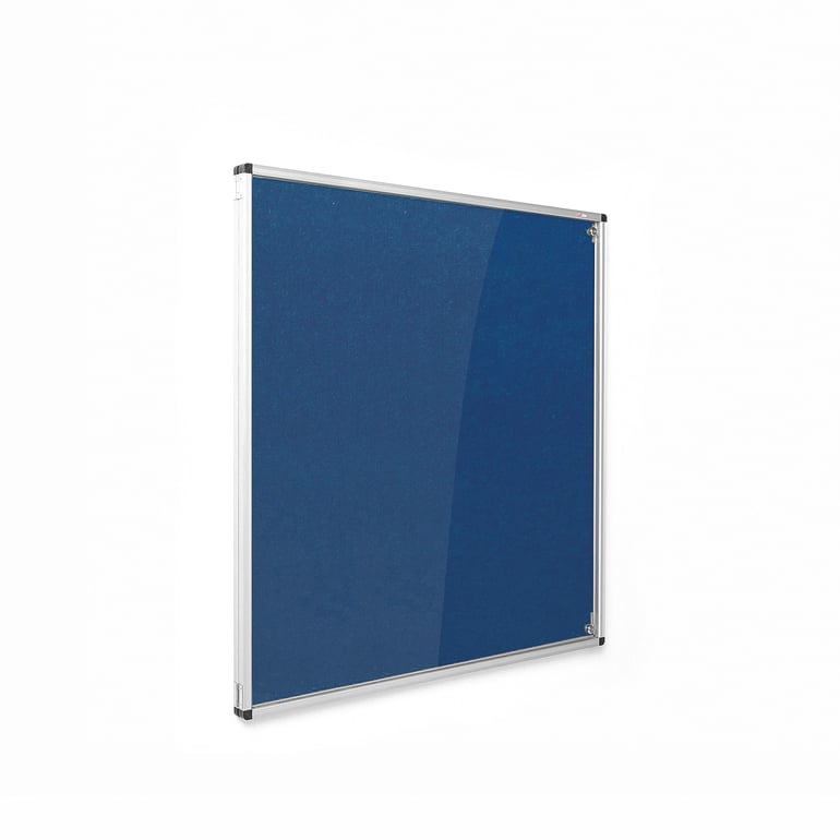 Fire-retardant tamperproof noticeboard, 1200x1200 mm, blue | AJ Products UK