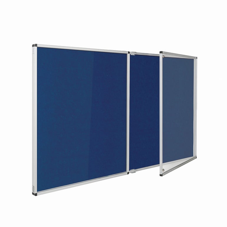 Fire-retardant tamperproof noticeboard, 2400x1200 mm, blue | AJ Products IE