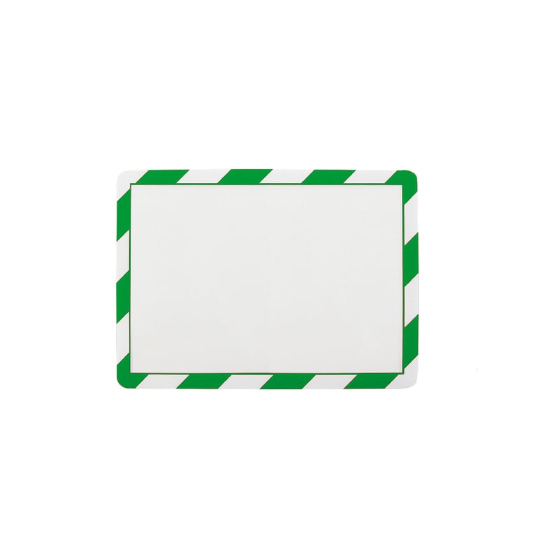 Self-adhesive safety document frame, 10-pack, green and white | AJ ...