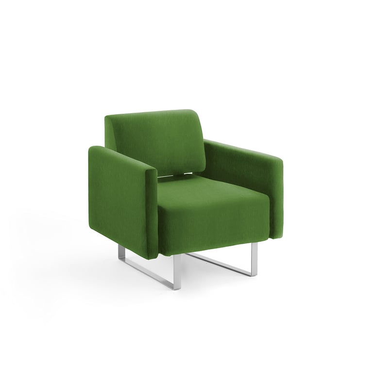 Armchair CRICKET with armrests, Zone fabric, lime green | AJ Products UK