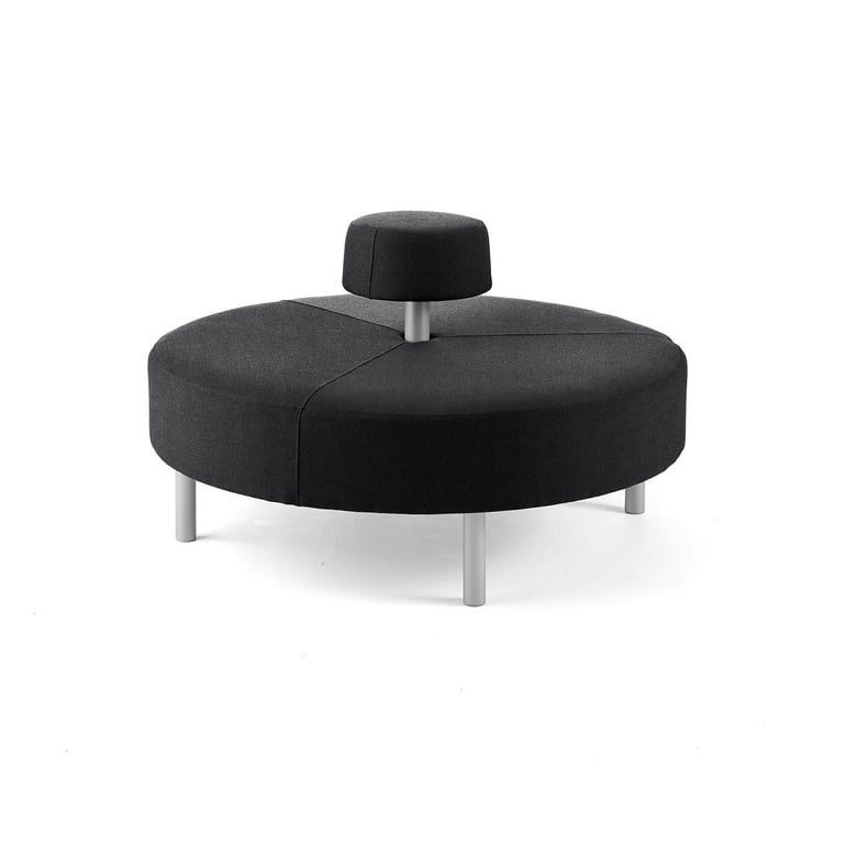 Levně Kulatá sedačka DOT, kruhové opěradlo, Ø 1300 mm, potah Medley, černá