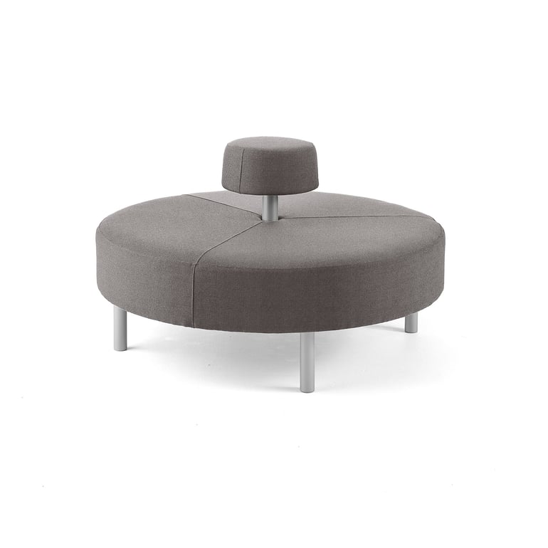 Levně Kulatá sedačka DOT, kruhové opěradlo, Ø 1300 mm, potah Medley, světle šedá