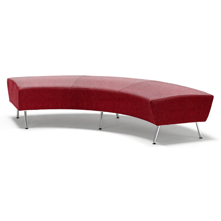 Curved bench ALEX, Zone fabric, red | AJ Products UK