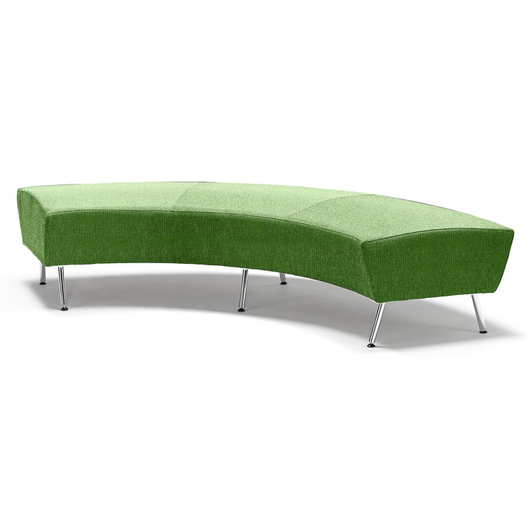Curved bench ALEX, Zone fabric, lime green | AJ Products UK