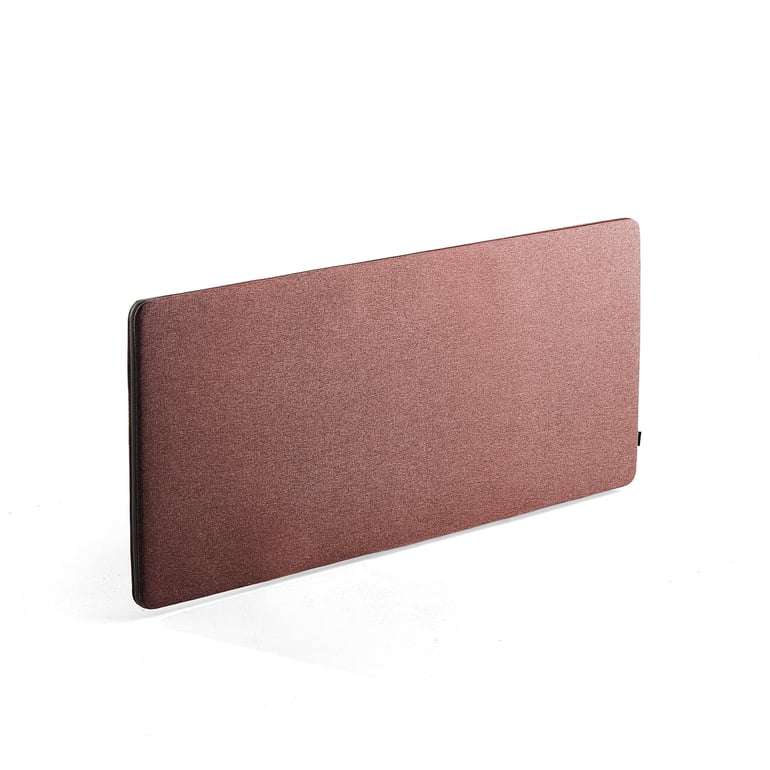 Desk screen ZIP RIVET, 1600x650 mm, plum with black zipper | AJ Products UK