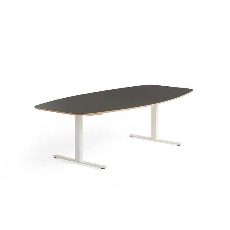 Conference table AUDREY, 2400 x 1200 mm, white frame, dark grey top ...