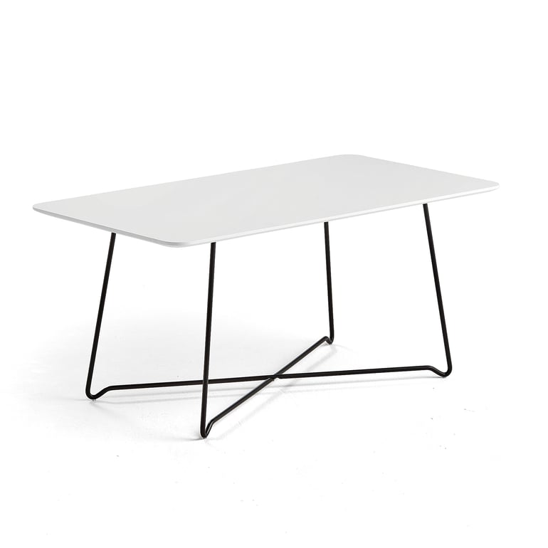 Levně Konferenční stolek IRIS, 1100x600 mm, černá, bílá deska