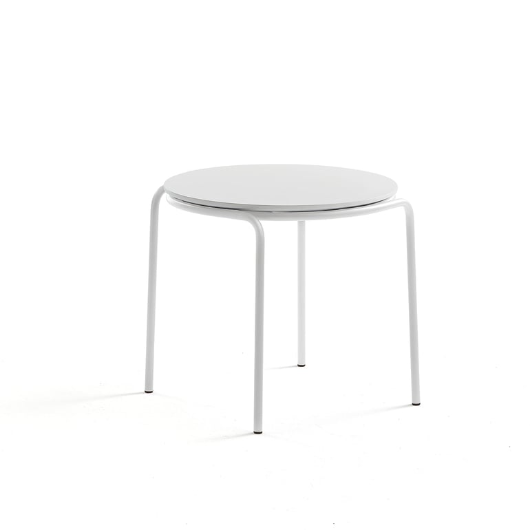 Levně Konferenční stolek Ashley, Ø570 mm, výška 470 mm, bílá, bílá deska