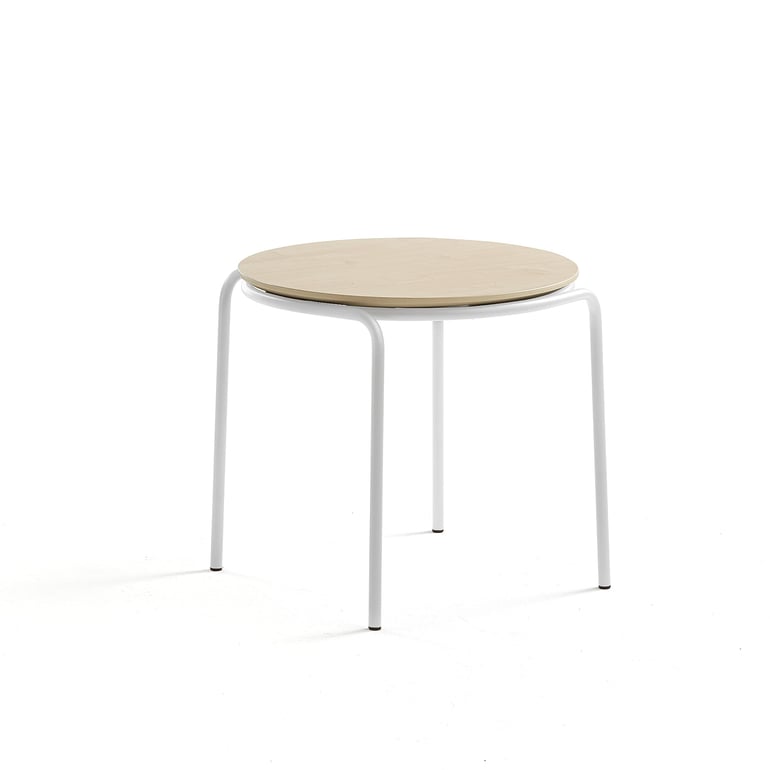 Levně Konferenční stolek Ashley, Ø570 mm, výška 470 mm, bílá, bříza