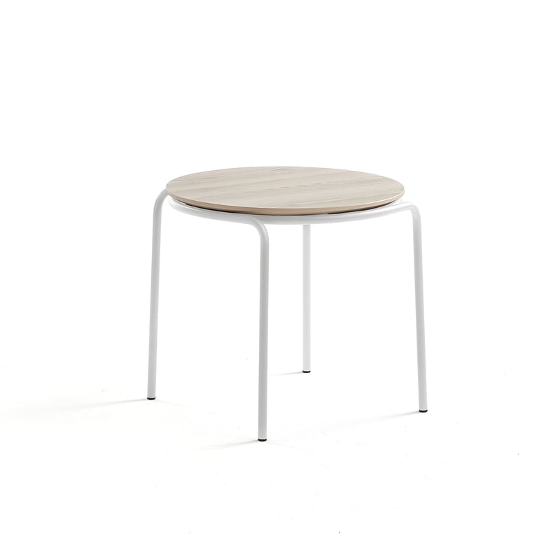 Levně Konferenční stolek Ashley, Ø570 mm, výška 470 mm, bílá, jasan