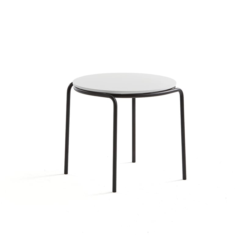 Levně Konferenční stolek Ashley, Ø570 mm, výška 470 mm, černá, bílá deska