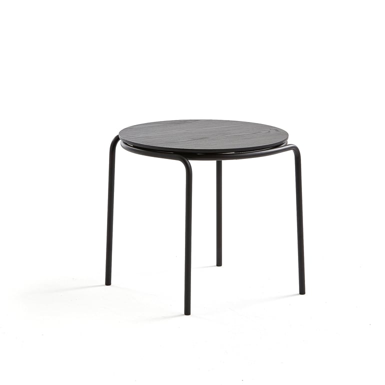 Levně Konferenční stolek Ashley, Ø570 mm, výška 470 mm, černá, černá deska