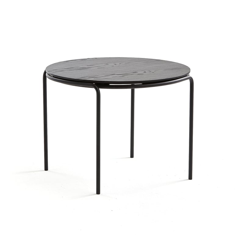 Levně Konferenční stolek ASHLEY, Ø770 mm, výška 530 mm, černá, černá deska