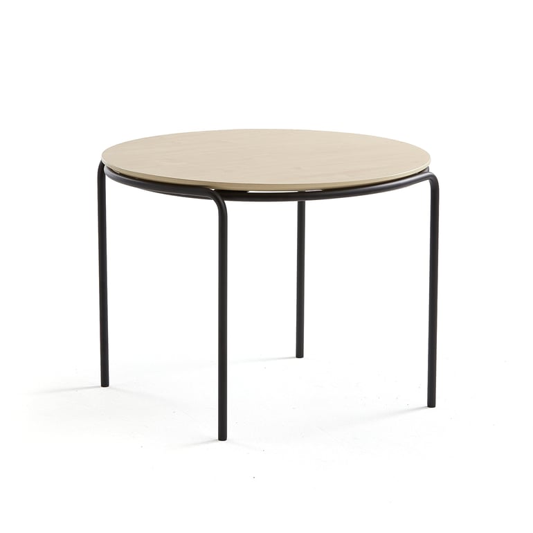 Levně Konferenční stolek ASHLEY, Ø770 mm, výška 530 mm, černá, bříza
