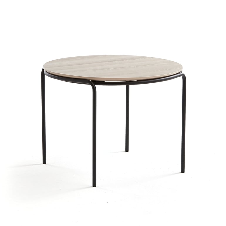 Levně Konferenční stolek ASHLEY, Ø770 mm, výška 530 mm, černá, jasan