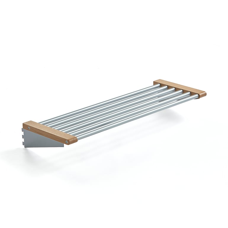 Levně Police na boty JEPPE, 900 mm, dub/stříbrná