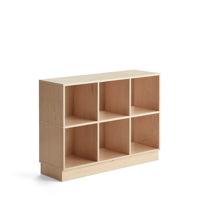Levně Regál RICO, 865x1200x375 mm, 6 přihrádek, sokl, bříza