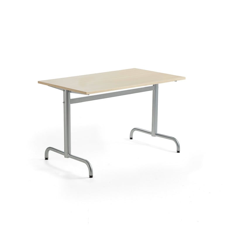 Levně Stůl PLURAL, 1200x700x720 mm, akustická HPL deska, bříza, stříbrná