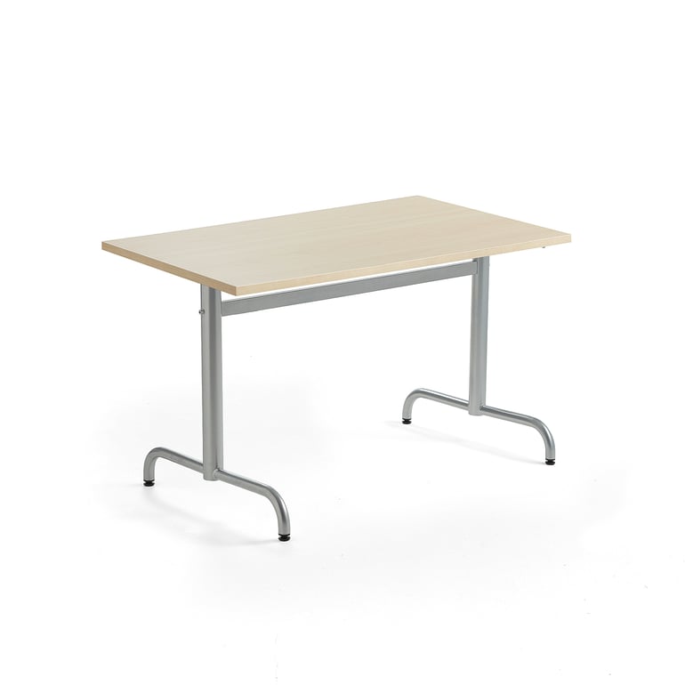 Levně Stůl PLURAL, 1200x800x720 mm, akustická HPL deska, bříza, stříbrná