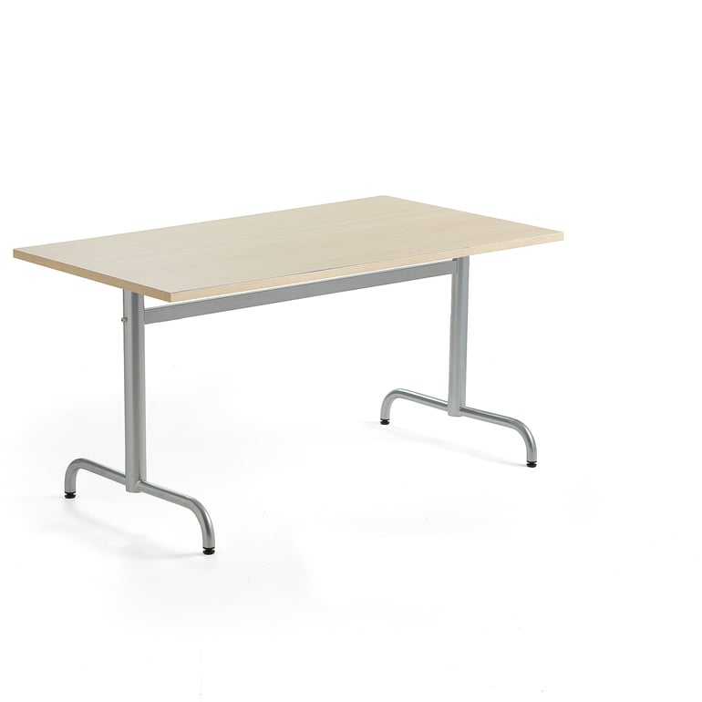 Levně Stůl PLURAL, 1400x800x720 mm, akustická HPL deska, bříza, stříbrná