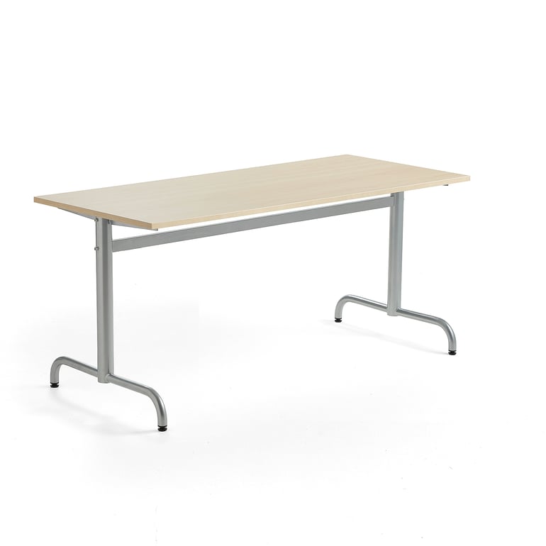 Levně Stůl PLURAL, 1600x700x720 mm, akustická HPL deska, bříza, stříbrná