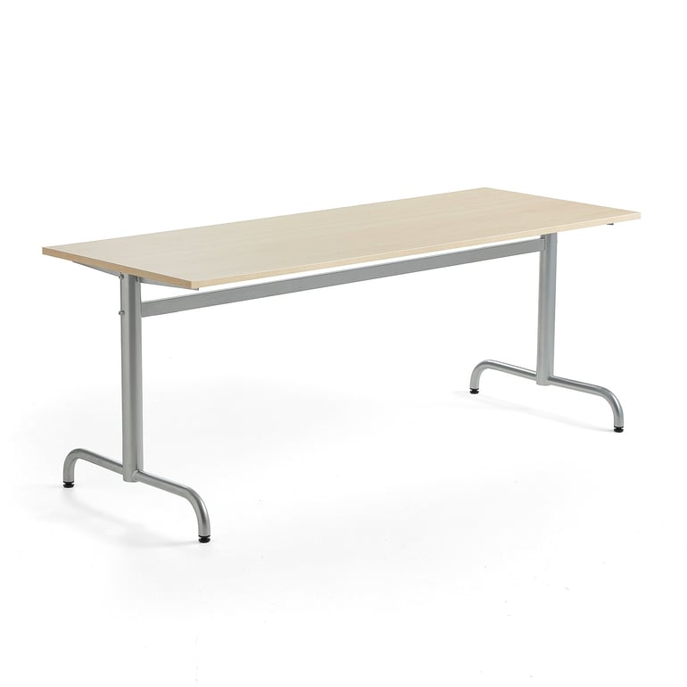 Levně Stůl PLURAL, 1800x700x720 mm, akustická HPL deska, bříza, stříbrná