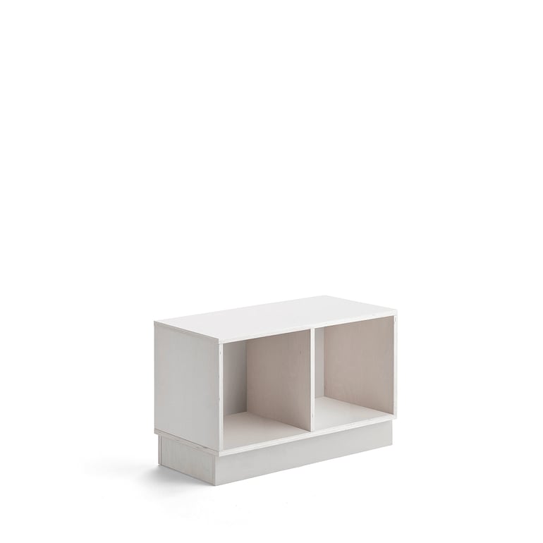 Levně Regál RICO, 500x800x375 mm, 2 přihrádky, sokl, bílá pigmentovaná