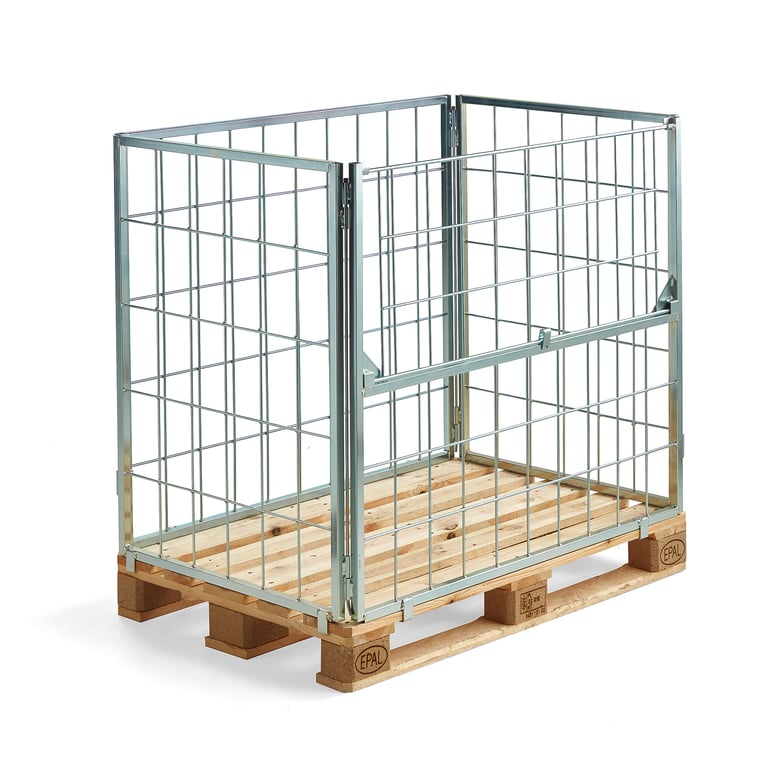 Levně Paletový nástavec VOLUME, 1200x800x1000 mm, sklápěcí dlouhá strana